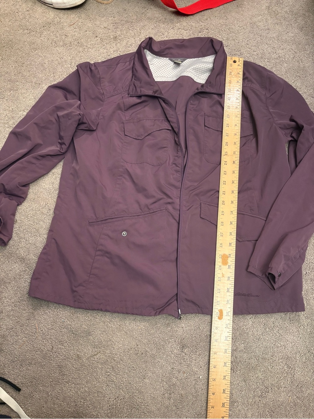 Eddie Bauer Plum Utility Jacket with Mesh Lining